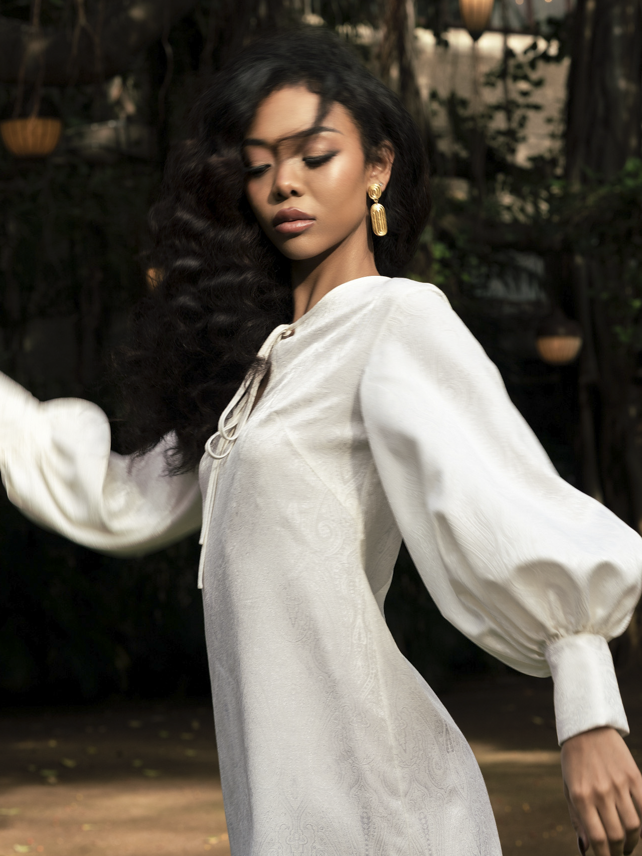 *Lila Mini Dress in Ivory Paisley Jacquard*