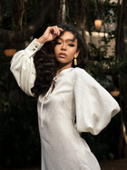 *Lila Mini Dress in Ivory Paisley Jacquard*