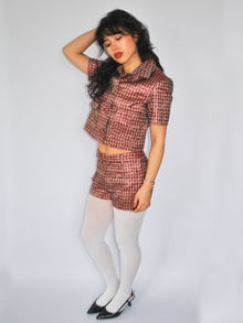 Aubrey Short in Lurex Herringbone Jacquard