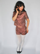 Aubrey Short in Lurex Herringbone Jacquard