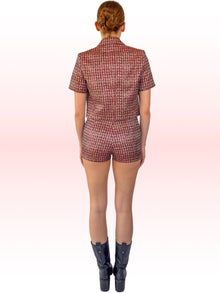 Aubrey Short in Lurex Herringbone Jacquard