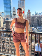 Aubrey Top in Lurex Herringbone Jacquard