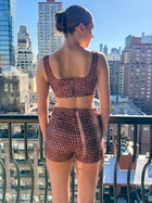 Aubrey Top in Lurex Herringbone Jacquard