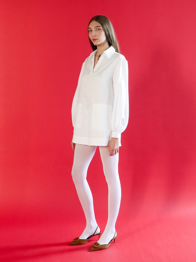 Esme White Polka Dot Tunic Top