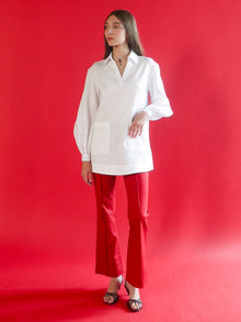 Esme White Polka Dot Tunic Top