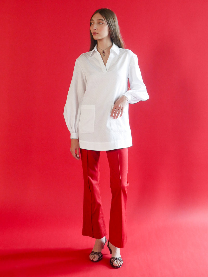 Esme White Polka Dot Tunic Top