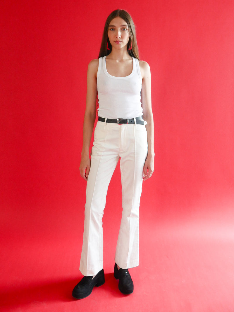 Ladies White Flare Pants