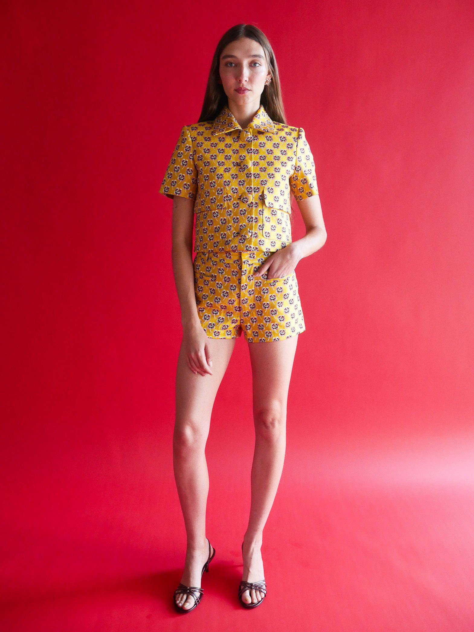 Aubrey Shorts for Women in Floral Jacquard
