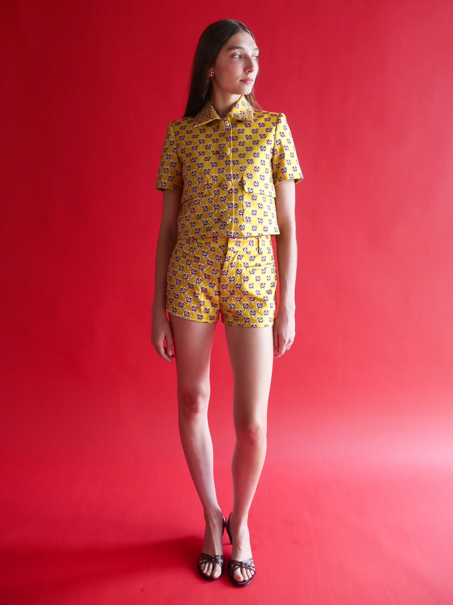 Shorts for Women in Floral Jacquard