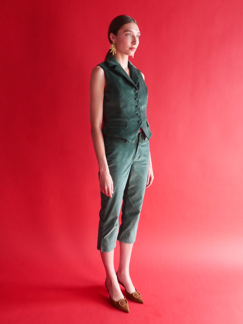 Forest Green Corduroy Vest​ for women