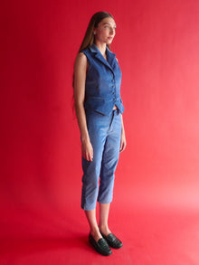 Celeste Tailored Blue Corduroy Vest
